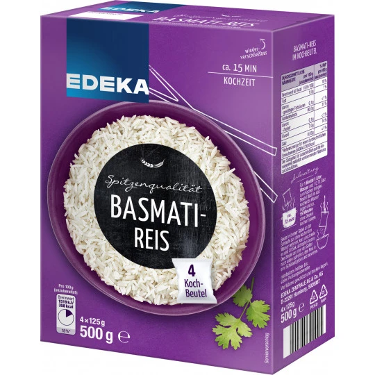 Titelseite -Gourmet Verkauf edeka basmatireis im kochbeutel