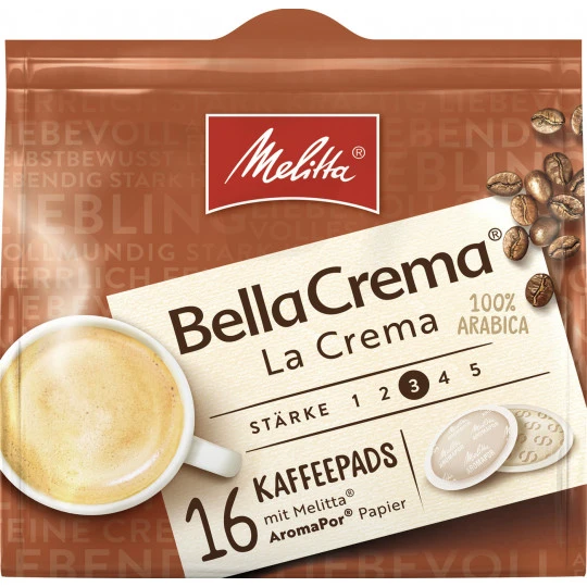 Melitta BellaCrema Kaffeepads La Crema 16ST 107G 3 Melitta BellaCrema Kaffeepads La Crema 16ST 107G